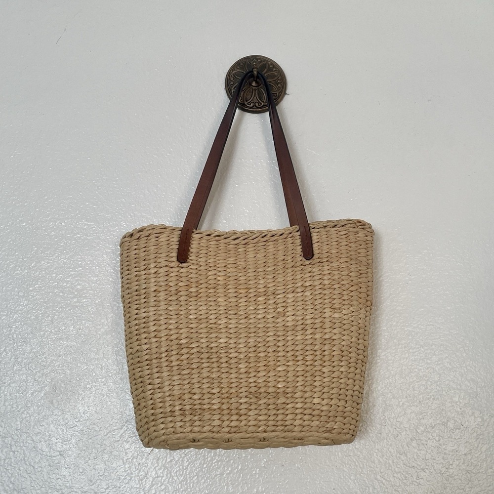 DKNY Structured Woven Straw Tote Bag, Market Beach Boho‎ Statement Tote